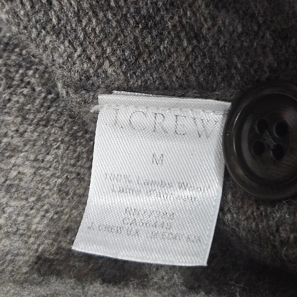 J.Crew Shawl Collar Sweater Mens Medium Brown 100% Lambswool‎ Pullover Classic